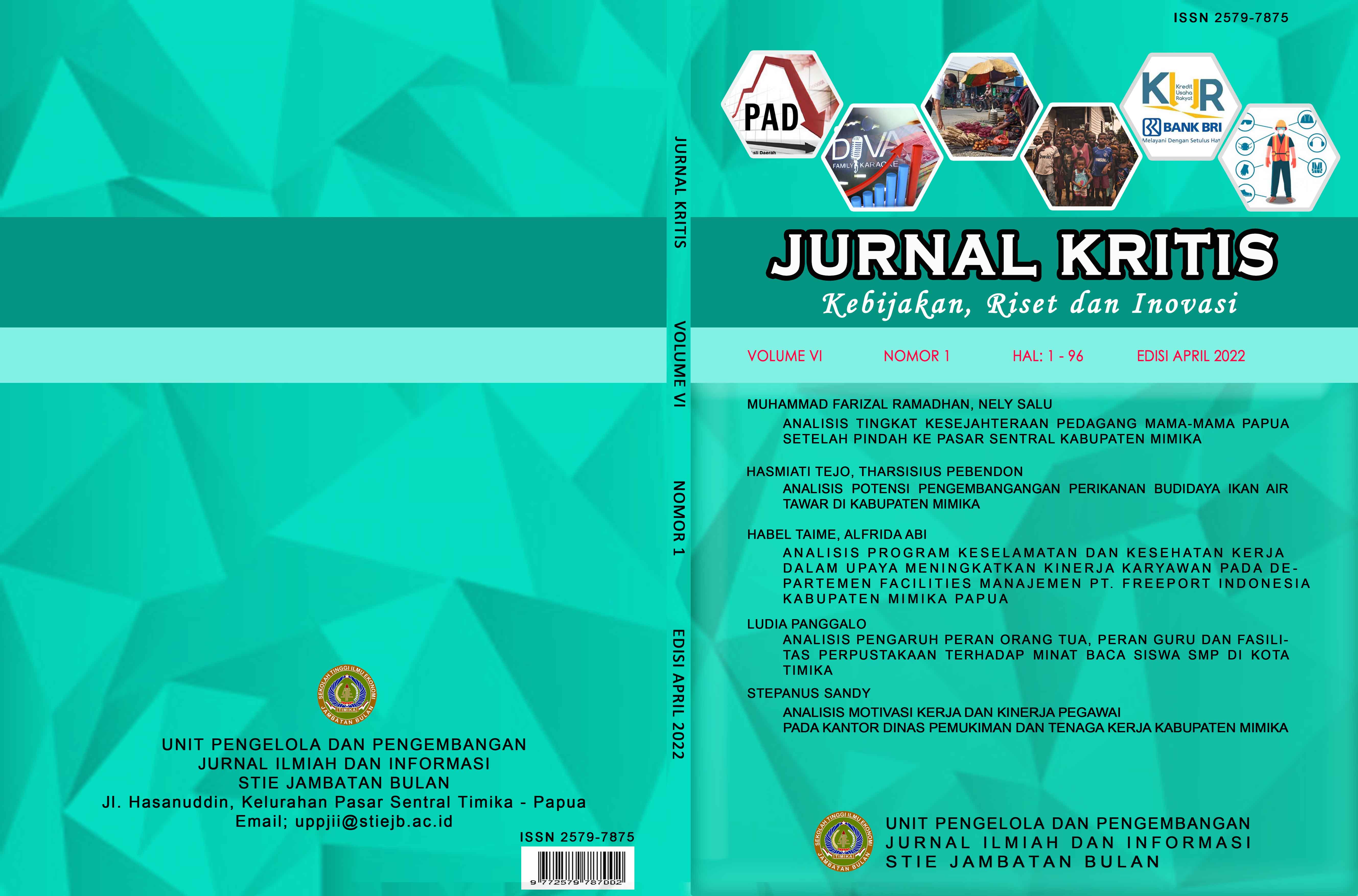 					View Vol. 6 No. 1 (2022): JURNAL KRITIS (Kebijakan, Riset dan Inovasi)
				