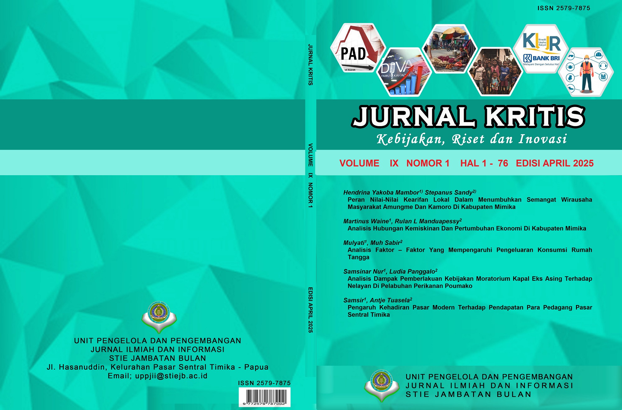 					View Vol. 9 No. 1 (2025): JURNAL KRITIS (Kebijakan, Riset, dan Inovasi)
				